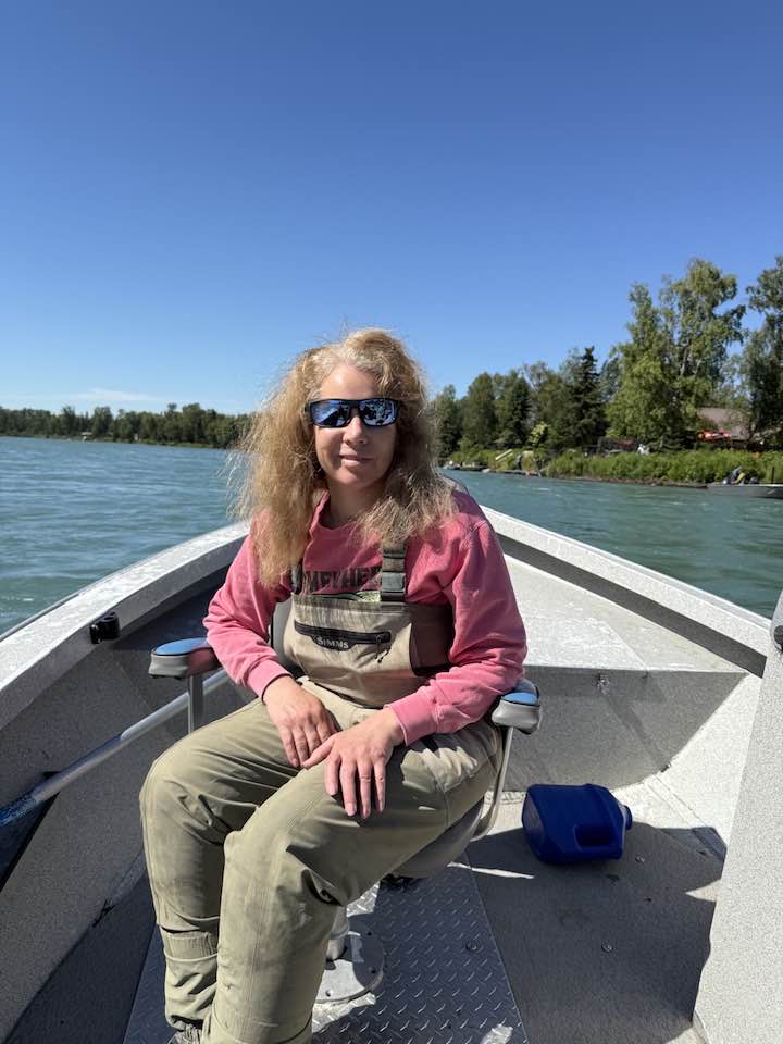 Ruth Cusack on a fishing boat in Alaska